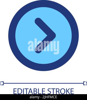 Arrow right button pixel perfect RGB color ui icon Stock Vector