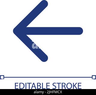 Leftwards arrow pixel perfect RGB color ui icon Stock Vector