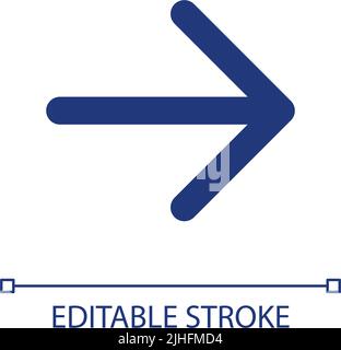 Rightwards arrow pixel perfect RGB color ui icon Stock Vector