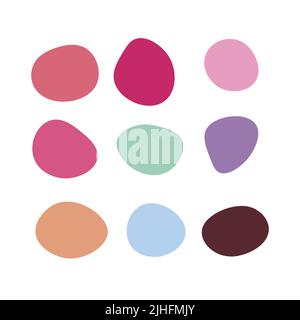 Round blob, circles, empty label. Abstract irregular shapes, set of bubbles. Organic color shapes, hand drawn vector elements Stock Vector