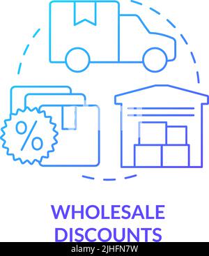 Wholesale discounts blue gradient concept icon Stock Vector