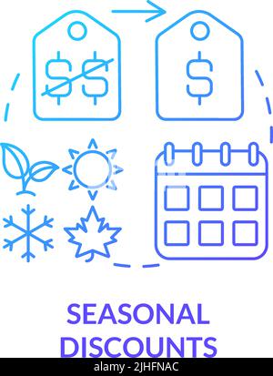 Seasonal discount blue gradient concept icon Stock Vector