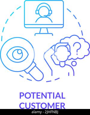 Potential customer blue gradient concept icon Stock Vector