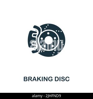 Braking Disc icon. Monochrome simple line Car Service icon for templates, web design and infographics Stock Vector