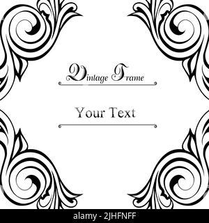 Damask vintage baroque scroll ornament Victorian monogram heraldic shield swirl. Stock Vector