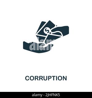 Corruption icon. Monochrome simple line Crime icon for templates, web design and infographics Stock Vector