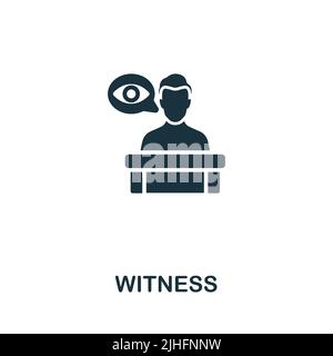 Witness icon. Monochrome simple line Crime icon for templates, web design and infographics Stock Vector