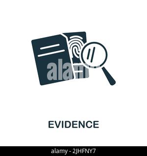 Evidence icon. Monochrome simple line Crime icon for templates, web design and infographics Stock Vector