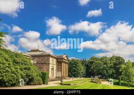 Neoclassical mansion and landscaped gardens of Tatton Park, historic estate near Knutsford in UK. Stock Photo