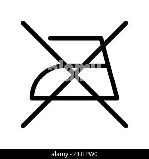 Iron icon. Do not iron. Steam iron linear icon. No ironing. Vector illustration. Stock Vector