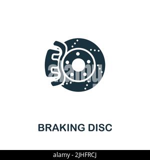 Braking Disc icon line. Simple element car service symbol for templates, web design and infographics. Stock Vector