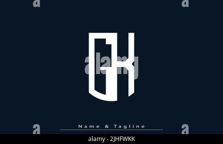 Alphabet letters Initials Monogram logo GK , KG Stock Vector