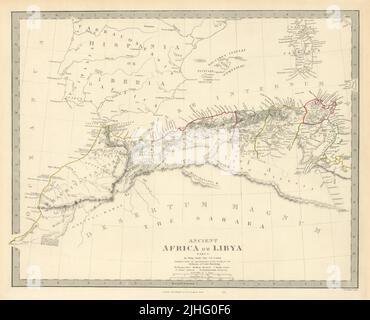 ANCIENT NORTH AFRICA. Mauritania Byzacium Morocco Algeria Tunisia. SDUK 1851 map Stock Photo