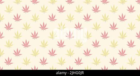 Seamless marijuana background with geometric leaves pattern Stock Vector