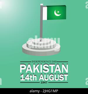 Happy Independence day pakistan 14th August Abstract Design Stock Vector
