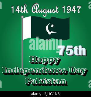 Happy Independence day pakistan 14th August Abstract Design Stock Vector