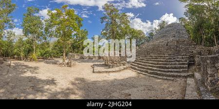 Picture of a historic pyramid in the Mexican Inca city of Coba on the ...