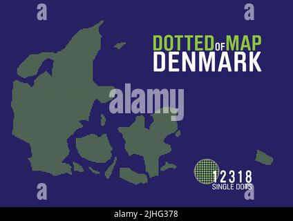 a dotted map of denmark Stock Vector