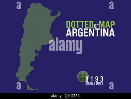 a dotted map of argentina Stock Vector