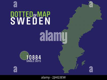 a dotted map of sweden Stock Vector