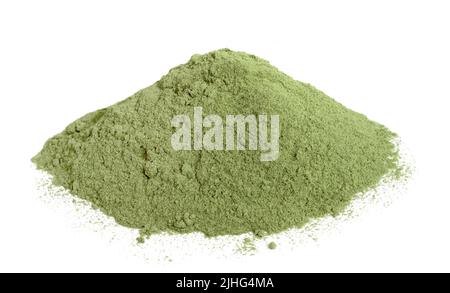 Lemongrass powder pile isolated on white background Stock Photo