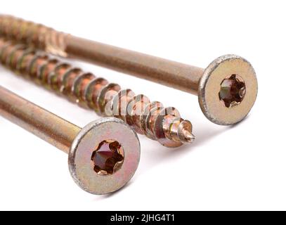 Torx screws isolated on white background Stock Photo