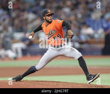 Baltimore Orioles pitcher Dillon Tate reacts after retiring the side in ...