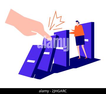 Domino effect - modern colorful flat design style illustration Stock Vector