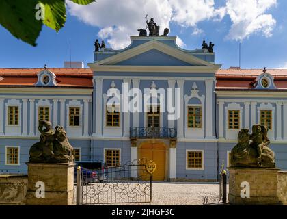 The Rococo chateau Peruc is one of the most valuable in Bohemia. The castle is located northwest of Prague near Louny Stock Photo