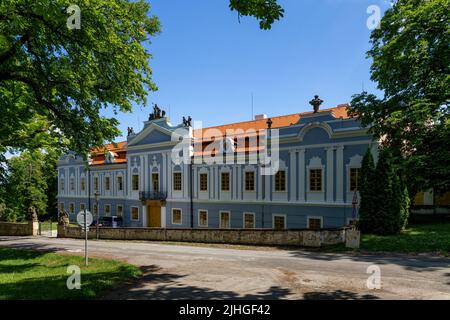 The Rococo chateau Peruc is one of the most valuable in Bohemia. The castle is located northwest of Prague near Louny Stock Photo