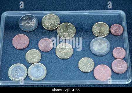 The production of Croatian euro coins has begun at the Croatian Mint, in Sveta Nedjelja, Croatia,  on July 18, 2022. Photo: Zeljko Hladika/PIXSELL Stock Photo