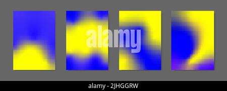 Blurred backgrounds set. Modern abstract blurred color gradient patterns. Design for brochures, posters, banners, flyers and cards Stock Vector