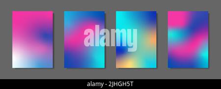 Set of blurred backgrounds. Modern abstract blurred color gradient patterns. Design for brochures, posters, banners, flyers and cards Stock Vector