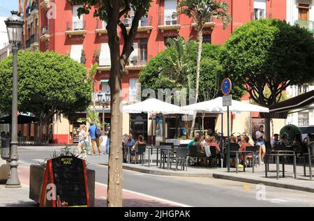 Russafa, Valencia's trendy neighbourhood and cultural and artistic hub, with a unique and alternative vibe, in Spain, Europe Stock Photo