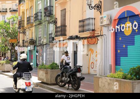 Russafa, Valencia's trendy neighbourhood and cultural and artistic hub, with a unique and alternative vibe, in Spain, Europe Stock Photo