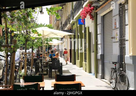 Russafa, Valencia's trendy neighbourhood and cultural and artistic hub, with a unique and alternative vibe, in Spain, Europe Stock Photo