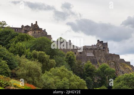 Edinburgh, Scotland, UK - 11 August 2018: Edinburgh Castle, historic castle in Edinburgh stands on Castle Rock, Scotland. Stock Photo