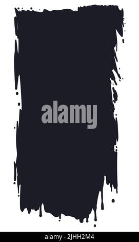 Conceptual template in vertical position like a broad black paint splash over white background. Stock Vector