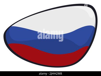 Template with irregular semi oval shape with Russian tricolor flag design inside of it. Stock Vector