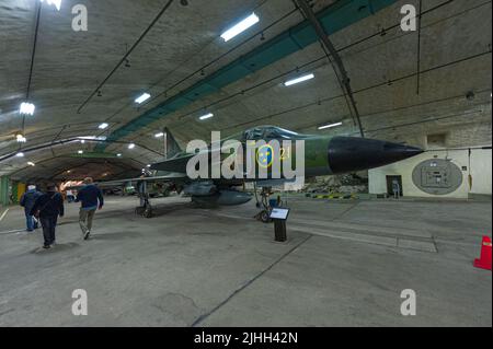 Gothenborg, Sweden - August 29 2009: Saab Viggen fighter airplane on display. Stock Photo