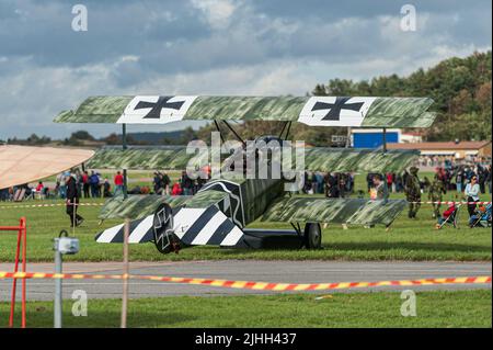 Gothenborg, Sweden - August 29 2009: Fokker Dr.1 replica on display. Stock Photo