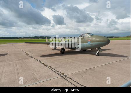 Gothenborg, Sweden - August 29 2009: Swedish J28 De Havilland Vampire on display. Stock Photo