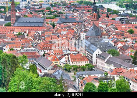 Heidelberg, Germany - July 2022: Buildings in old historic town center Stock Photo