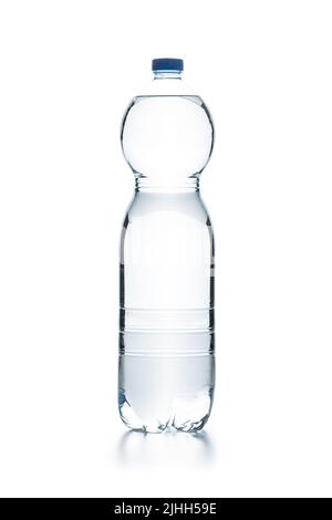 Plastic water bottle isolated on a white background. Stock Photo