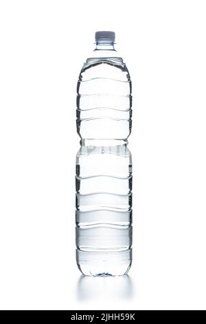 Plastic water bottle isolated on a white background. Stock Photo