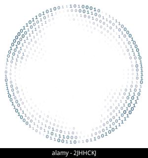 Digital binary circular frame of zeros and ones. Vector graphic pattern Stock Vector