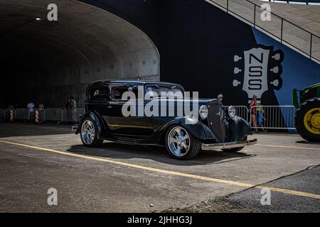 Lebanon, TN - May 14, 2022: 1934 Chevrolet Two Door Sedan at a local car show. Stock Photo