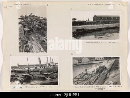 HI - Honolulu. Pier 4 Construction, Honolulu, Oahu, Hawaii. Pile cap forms. Stock Photo