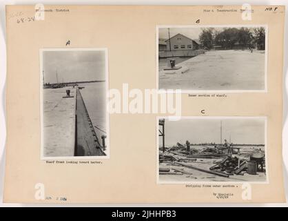 HI - Honolulu. Pier 4 Construction, Honolulu, Oahu, Hawaii. Wharf front looking toward harbor. Stock Photo