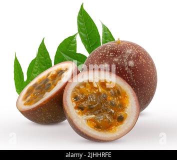 Passion fruit isolated on white background Stock Photo